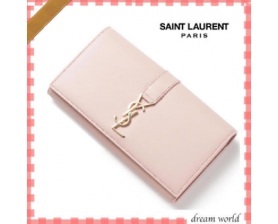 16春夏最新作★サンローランスーパーコピー注目★Saint Laurent★二つ折り長財布 ピンク系 