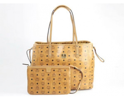 エムシーエム スーパーコピー【MCM】バッグ ショッパーバッグ MWP3AVI37/CO001 VISETOSリバーシブルショッパー ライトブラウン レザー ユニセックス