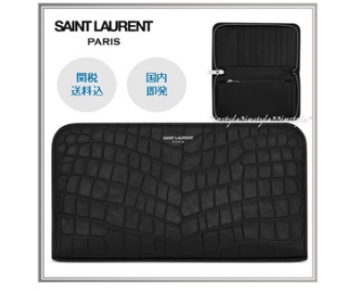 即発関送込* SaintLaurentサンローラン スーパーコピー クロコダイルフルジップ長財布
