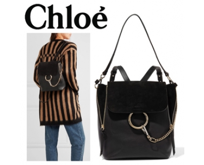 16-17新作 クロエバックパックスーパーコピー CHLOE/ Faye medium テクスチャードレ レザー スエード バックパック