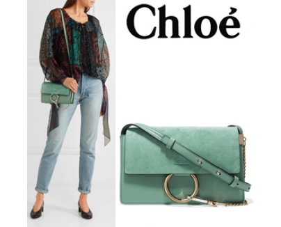 2016-17AW クロエバッグスーパーコピー CHLOE/ Fayeスエード レザー ショルダーバッグ ミント