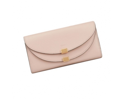 16-17AW新作 クロエ財布スーパーコピー CHLOE Georgia long wallet　セメントピンク