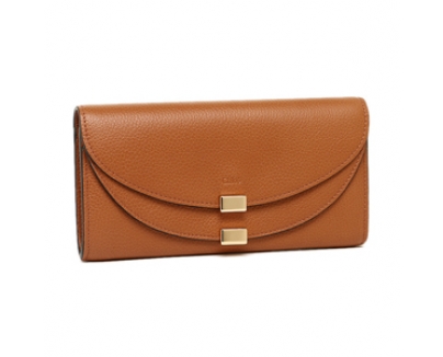 16-17AW新作 クロエ財布スーパーコピー CHLOE 3P0284 043 BDU GEORGIA LONG WALLET WITH FLAP 長財布 CARAMEL