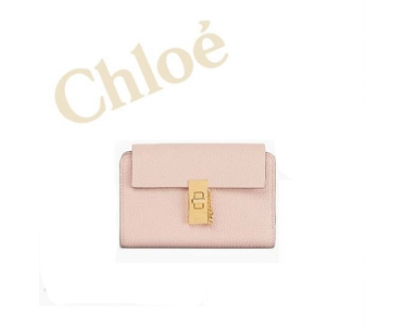 2016-17秋冬新作 クロエ財布スーパーコピー CHLOE DREW コンパクト ラムスキン Pink CEMENT PINK