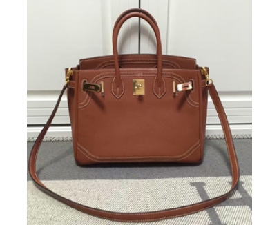 エルメスバーキン コピー ギリーズ HERMES 30cm バッグ Coffee ゴールド金具