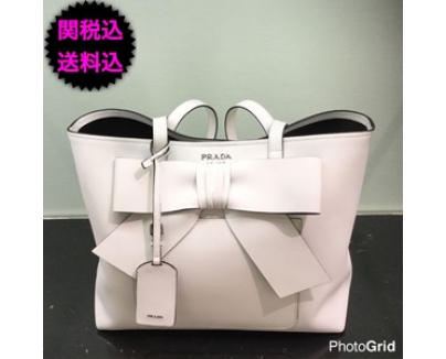 2017'新作SALE！PRADAプラダスーパーコピー りぼん付 レザートートバッグ １BG046