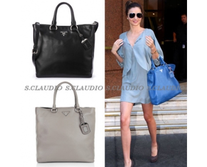 ☆PRADAプラダスーパーコピー ☆ ミランダ愛用 BN2865/S.CALF 2WAYトート*NERO/ARGILLA