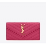 YSL*☆SAINT LAURENT☆(Yves Saint Laurent)サンローランスーパーコピー☆モノグラム フラップ長財布 レッド 372264BOW03