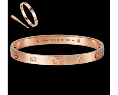 CARTIERカルティエ ブレスレット スーパーコピー【LOVEブレスレットB6003616ローズゴールド＋diamond】