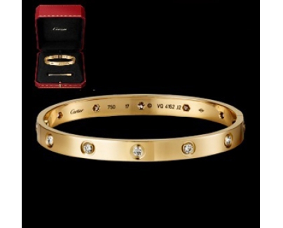 CARTIERカルティエ ブレスレット スーパーコピー 【LOVE10ブレスレットB6040516/YELLOWゴールド+ダイヤ】