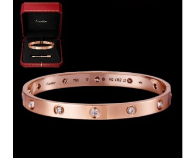 CARTIERカルティエ ブレスレット スーパーコピー 【LOVE10ブレスレットB6040616ローズゴールド＋ダイヤ