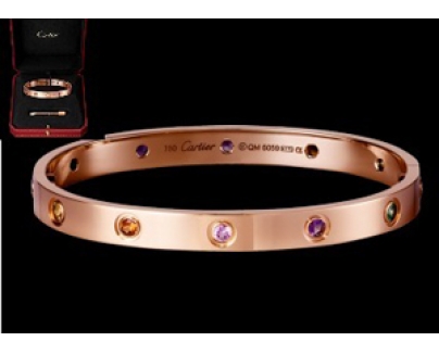 CARTIERカルティエ ブレスレット スーパーコピー 【LOVEブレスレットB6036517ローズゴールド＋ストーン】