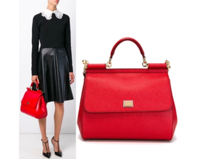 16-17AW Dolce&Gabbana(D&G)ドルチェ&ガッバーナ スーパーコピー DG193 LARGE‘SICILY’BAG IN DAUPHINE PRINT LEATHER