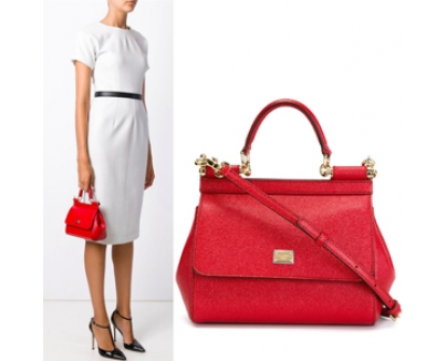 17SS Dolce&Gabbana(D&G)ドルチェ&ガッバーナ スーパーコピー DG162 SMALL‘SICILY’BAG IN DAUPHINE PRINT LEATHER