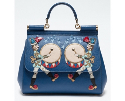 2017新作 SICILY Dolce&Gabbana(D&G)ドルチェ&ガッバーナ スーパーコピー バッグ DAUPHINEプリントレザーデコレーション ミディアム