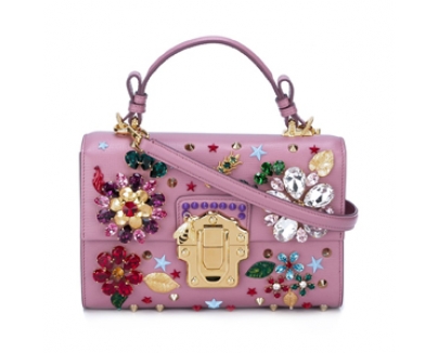 2017新作人気 Dolce&Gabbana(D&G)ドルチェ&ガッバーナ スーパーコピー ジュエルショルダーバッグ ピンク　BB6260AC8398H409