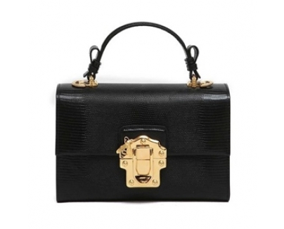 2017新作人気 LUCIA Dolce&Gabbana(D&G)ドルチェ&ガッバーナ スーパーコピー イグアナプリント 2way レザーハンドバッグ Black