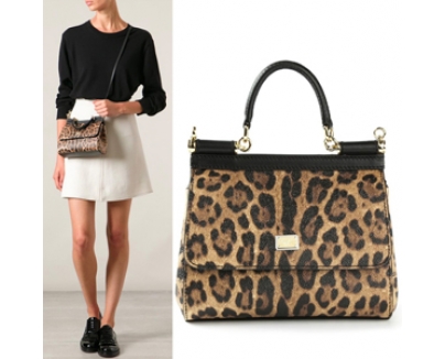 17SS Dolce&Gabbana(D&G)ドルチェ&ガッバーナ スーパーコピー DG170 SMALL‘SICILY’BAG IN LEOPARD PRINT LEATHER