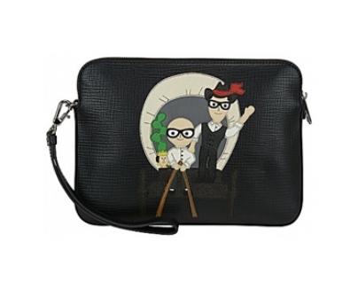 16-17AW 【(D&G)ドルチェ&ガッバーナ スーパーコピー】Dolce & Gabbana パッチ ジップ クラッチ BM1253AC73980999