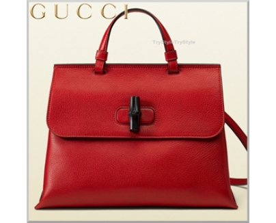 2016AW★GUCCI グッチコピー バンブーデイリー 2WAY レザー バッグ 392013 A7M0N 6523