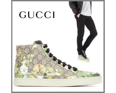 2016新作 【GUCCI】☆16SS グッチコピー GGブルームスハイトップスニーカー 407342KU2N08960