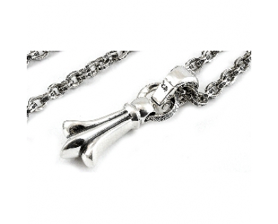 クロムハーツ ネックレス コピー ペーパーチェーン18インチ ベイルプレーン/クロステイル Chrome Hearts
