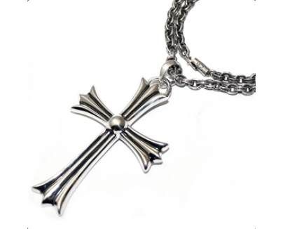 クロムハーツ ネックレス コピー ペーパーチェーン18インチ ラージ・CHクロス・ウィズ・ベイル・ペンダントトップ・セット Chrome Hearts