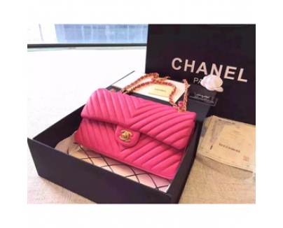 《超希少 早い者勝ち 》2015春夏新作　シャネルバッグスーパーコピー Chanel シェブロンミニバッグ　キャビアスキン　ピンク　G金具 