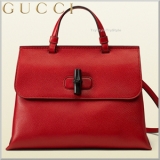 2016AW★GUCCI グッチコピー バンブーデイリー 2WAY レザー バッ...