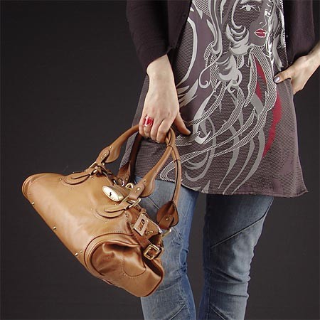 クロエ/Chloe 7esa02-7e422-151 レザーハンドバッグ タバコブラウン