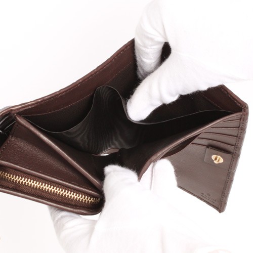 グッチ ダイス グッチシマ 三つ折財布 ダークブラウン 256935AA61G2019