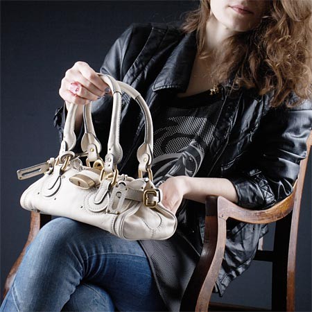 クロエ/Chloe 7esa10-7e422-102 レザーハンドバッグ アイボリー
