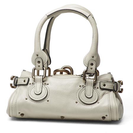 クロエ/Chloe 7esa10-7e422-102 レザーハンドバッグ アイボリー