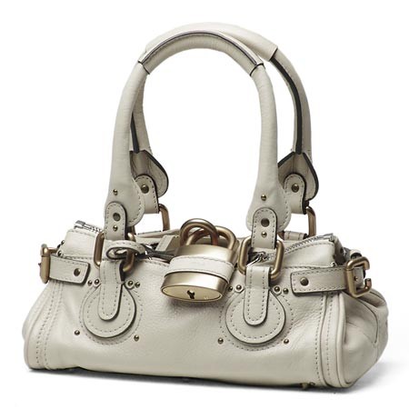クロエ/Chloe 7esa10-7e422-102 レザーハンドバッグ アイボリー