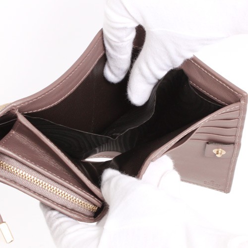 グッチ ダイス GG柄 三つ折財布 ベージュ＆ラベンダー 256935FAFXG9771 