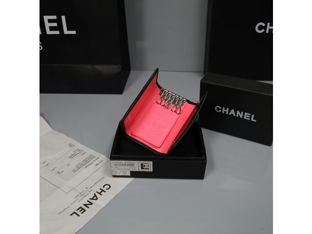 CHANEL シャネルコピー ブラック/ブラックラムスキンキーケース 26723