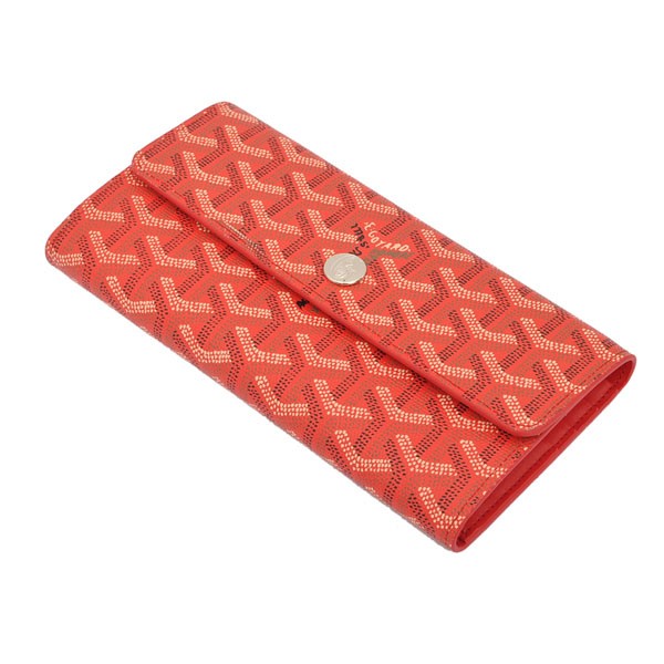 GOYARD ゴヤール 長財布 三つ折り ホック レッド GOYWA-08