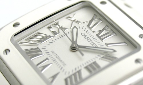カルティエ サントス１００ ＭＭ ステンレス・ラバー W20129U2