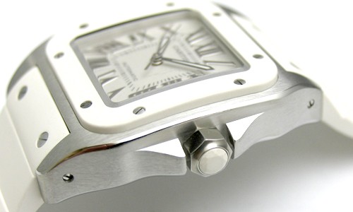 カルティエ サントス１００ ＭＭ ステンレス・ラバー W20129U2