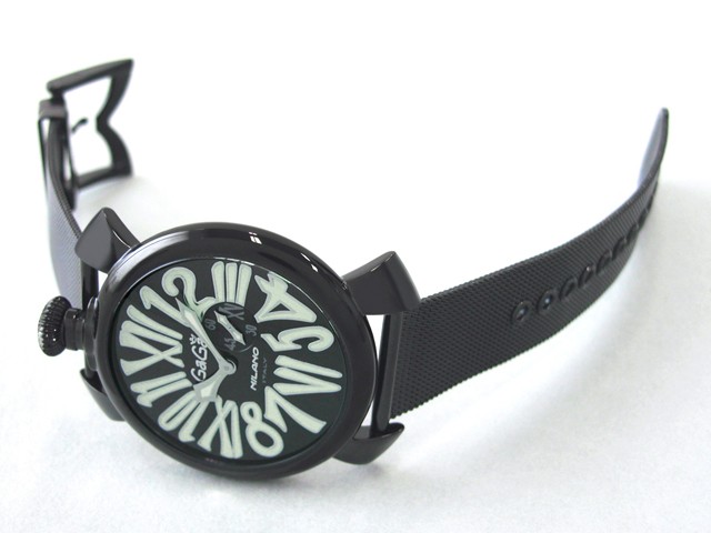 ガガ･ミラノ スリム 46mm クォーツ 5082.2 SS(PVD)ブレス ブラック/グリーンナンバー
