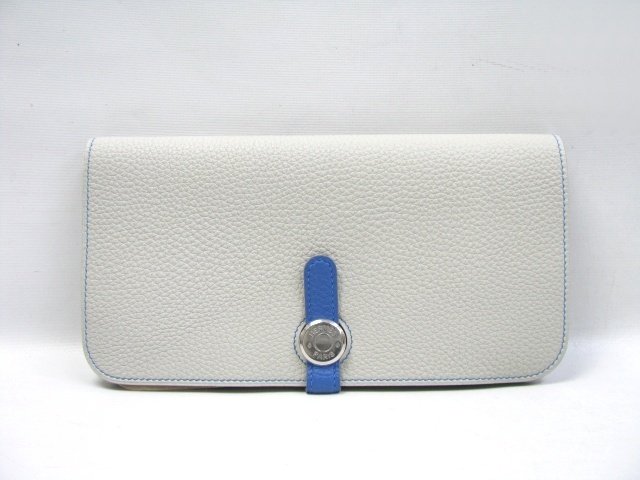 エルメス ドゴンロング 長財布 トリヨンクレマンス/グレーパール/ミコノスHERMES01
