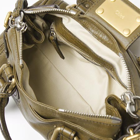 クロエ レザーハンドバッグ パディントン ダークオリーブグリーン7esa10 7e422 645