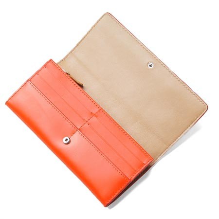 セリーヌ 長財布 小銭入れ付き 10760 3fjn 27py ネオンオレンジ×ベージュ