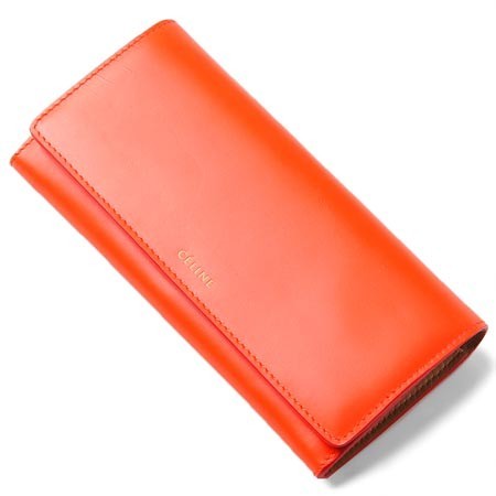 セリーヌ 長財布 小銭入れ付き 10760 3fjn 27py ネオンオレンジ×ベージュ