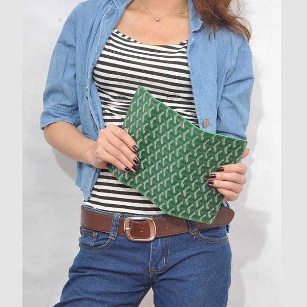 GOYARD ゴヤール 長財布 三つ折り ホック グリーン GOYWA-12