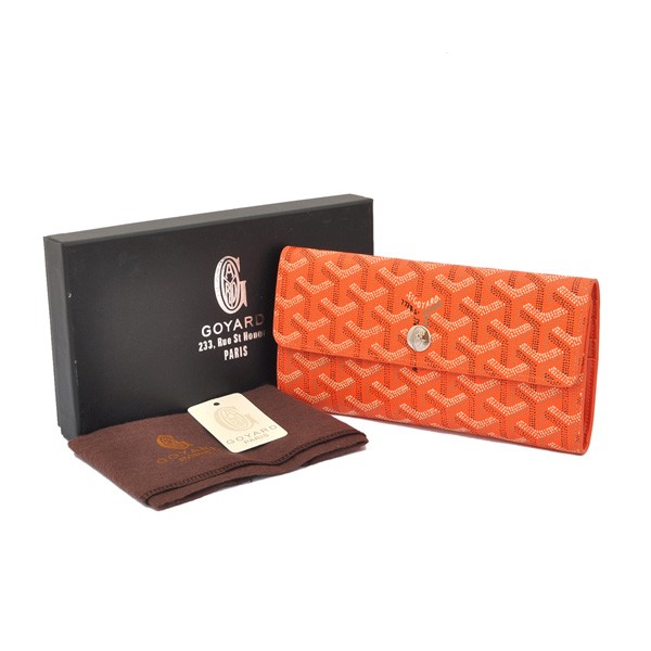 GOYARD ゴヤール 長財布 三つ折り ホック オレンジ GOYWA-13