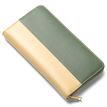 セリーヌ ラウンドファスナー長財布 10685 3htm 31gn ベージュ オリーブグリーン