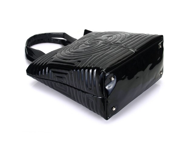 シャネル トートバッグ アンリミテッドエナメル ブラック A48077