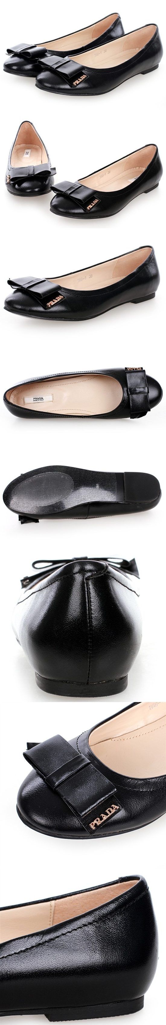 プラダ フラットシューズ PRADA 革靴 パンプス ブラック 20261