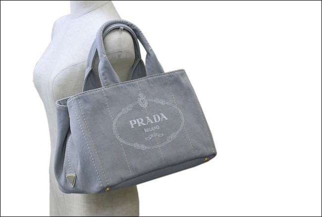 プラダ バッグ PRADA トートバッグ キャンバス グレー B1877B 新品 本物
